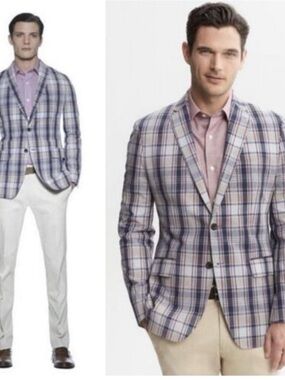Banana Republic Mad Men Collection Men's Blazer - Gray with Gold Lining